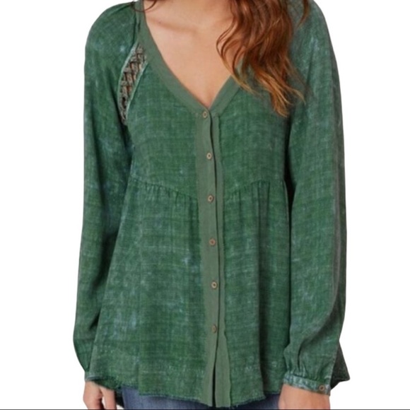 Gimmicks green light weight Long sleeve blouse Small - Picture 2 of 9